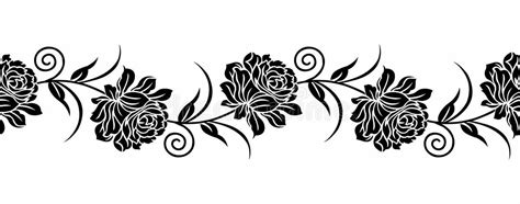 Rose Vine Border Vector Stock Illustrations – 342 Rose Vine Border ...