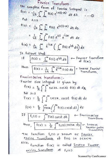 SOLUTION Fourier Transform Handwritten Notes Studypool