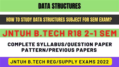 How To Study For Data Structures Exam JNTUH B Tech R18 2 1 Sem