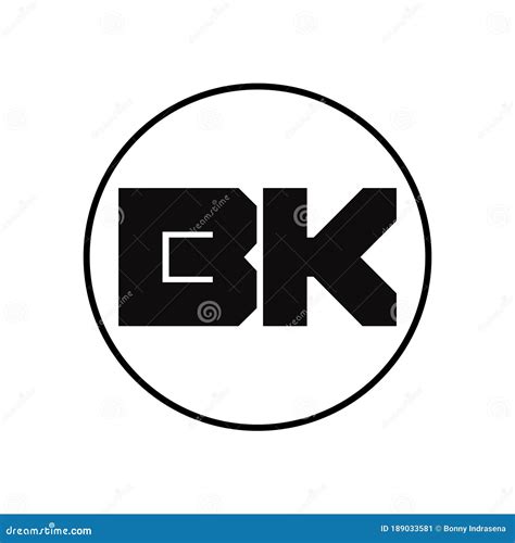 BK Letter Logo Design With Simple Style Stock Vector Illustration Of