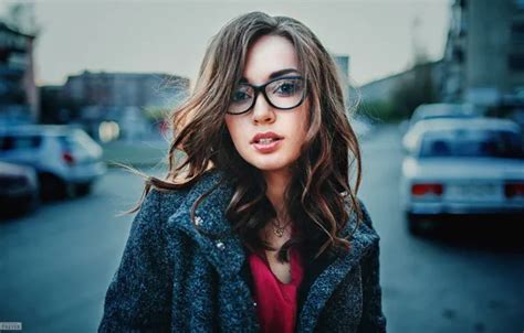 Wallpaper Machine Look Background Model Portrait Makeup Brunette Glasses For Mobile And