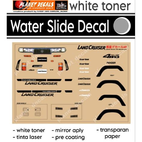 Decal Hot Wheels Detailing Land Cruiser White Toner Shopee Philippines