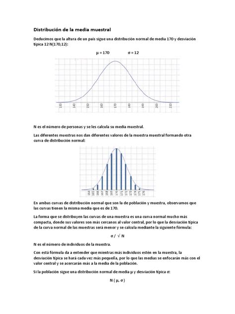 Distribución De La Media Muestral Pdf Distribución Normal Desviación Estándar