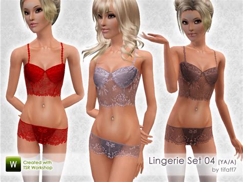 The Sims Resource Lingerie Set 04 YA A