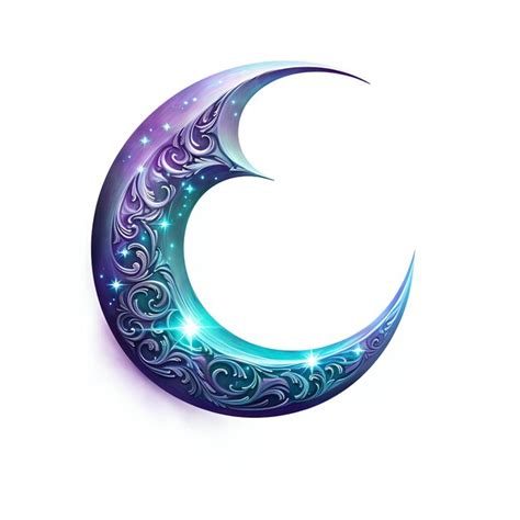 Beautiful purple Crescent moon clipart illustration | Premium AI-generated image