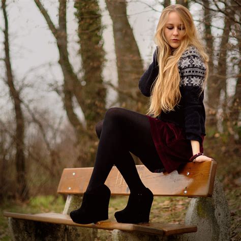 Shoes Long Hair Red Skirt And Blonde On Favim