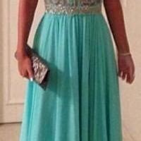 Ulass Sheath Sweetheart Beadings Nude Back Blue Lace Chiffon Sexy Long Evening Dresses On