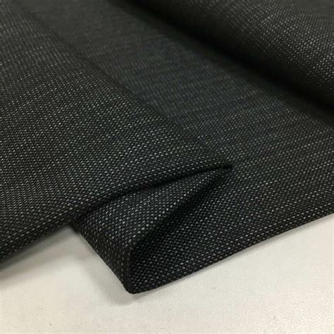 Костюмная шерсть темно серая в "точечную полоску"