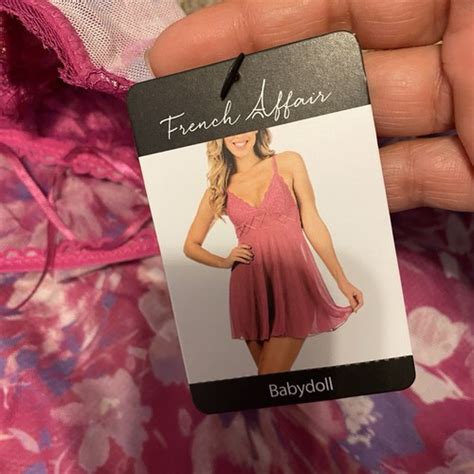 French Affair Purple Floral Babydoll Nightie G String Panty Lingerie Set Sz L Ebay