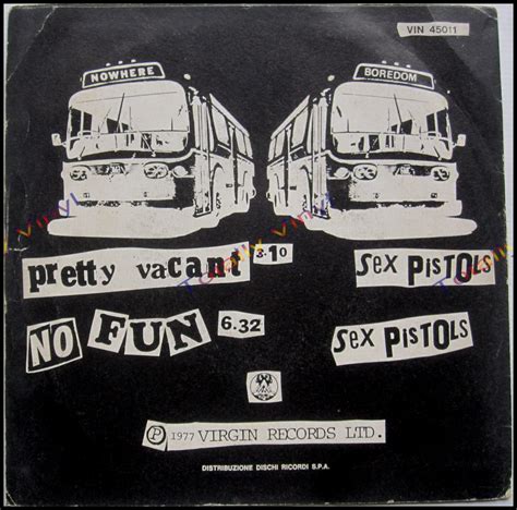 Totally Vinyl Records Sex Pistols Pretty Vacant No Fun Inch Picture Cover