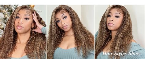 Amazon Honey Blonde Curly Human Hair Bundles With Closure Inch Ombre Water