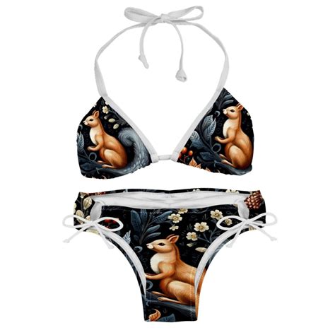 Squirrel Detachable Sponge Adjustable Strap Bikini Set Two Pack For Any Summer Scene Walmart