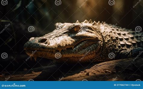 Crocodile With Big Teeth Cartoon Vector | CartoonDealer.com #90028069