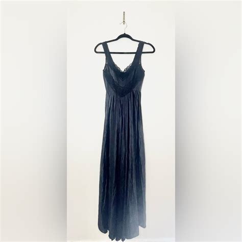 Undercover Intimates Sleepwear Undercover Wear Maxi Vintage Lace Slip Lingerie Black Dress