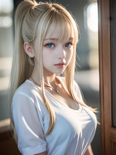A Close Up Of A Woman With Long Blonde Hair And Blue Eyes SeaArt AI