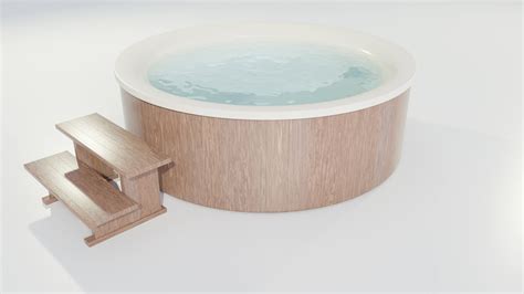 Wooden Hot Tub 3D Model By 3Dmae