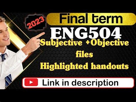 ENG504 Final Term Subjective File Final Term Mcqs Highlighted Handouts