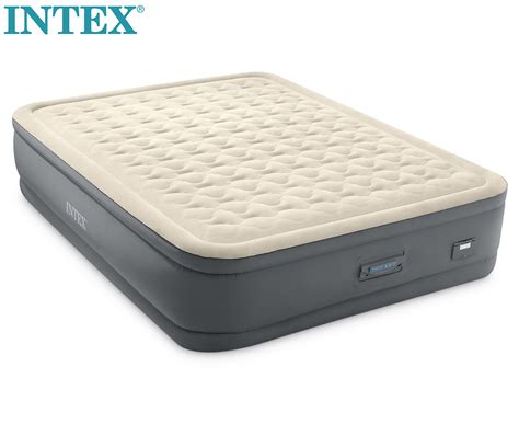 Intex Queen PremAire II Elevated Airbed w/ Fiber-Tech Technology - Grey ...