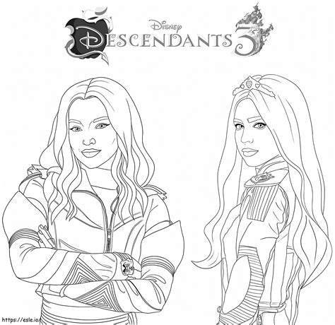 descendants movie coloring pages 2