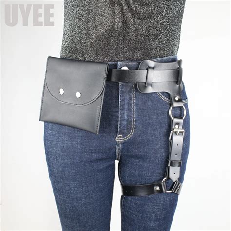 UYEE Sexy Top Quality PU Leather Lingerie Belt Women Garters With