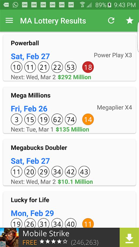 Mass Lottery Numbers Game