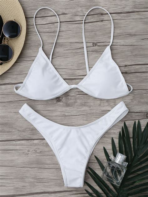 17 OFF 2021 Micro Spaghetti Strap Bikini Set In WHITE DressLily