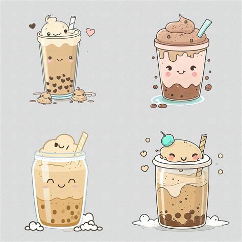 Kawaii Coffee Clipart Coffee Png Bundle Cute Graphics Kawaii Etsy