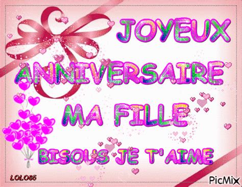 joyeux anniversaire ma fille animé gratuit PicMix