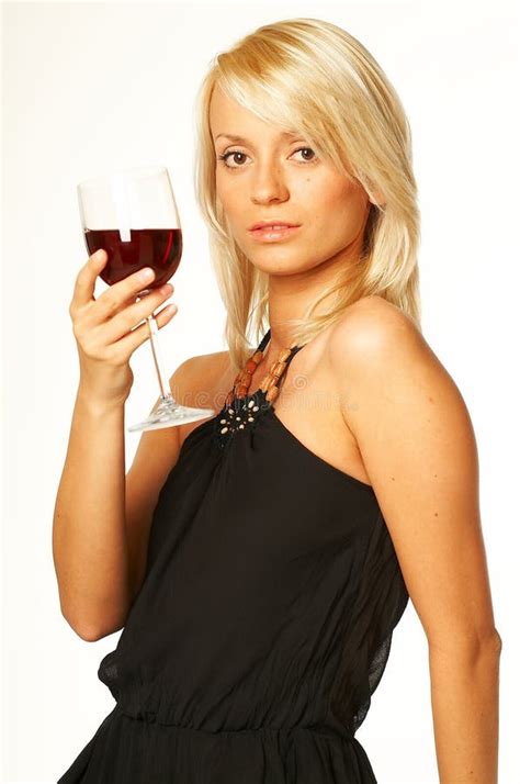 Blonde Girl With Glass Of Wine Stock Image Image Of Ocky Love 488361
