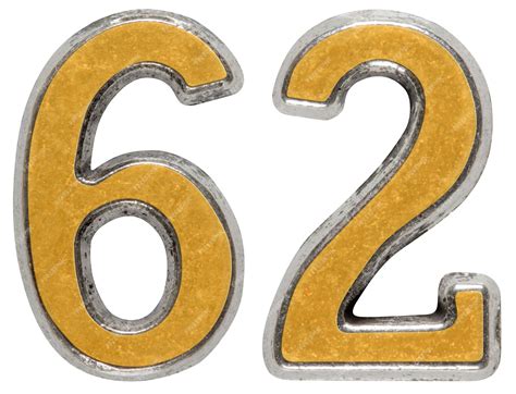 Premium Photo | Metal numeral 62 sixtytwo isolated on white background