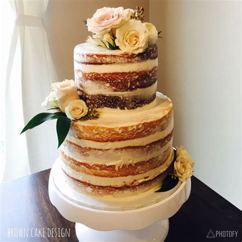 2 Tier Naked Cake With Fresh Flowers Cake Fresh Flower Cake Cake Design