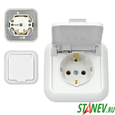 ГАРМОНИЯ Розетка РС16-289 скр уст IP44 с-з с крышкой BYLECTRICA 1-50 ...