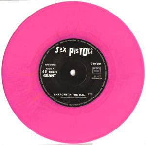 God Save The Sex Pistols Anarchy In The Uk Barclay Counterfeit French Pink Vinyl Issue