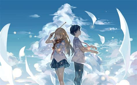 Your Lie In April Anime Kousei Arima Kaori Miyazono 1080p Hd Wallpaper