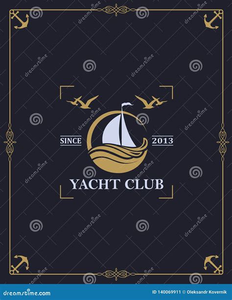 Yacht Club Label Stock Vector Illustration Of Abstract