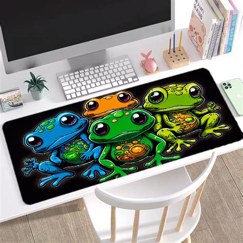 Kawaii Green Frog Mouse Pad Cute Frog Deskmat Frog Desk Mat Etsy