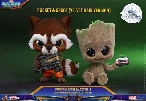 Hot Toys Disney D US Exclusive Limited Edition Rocket And Groot Velvet Hair Version Cosbaby