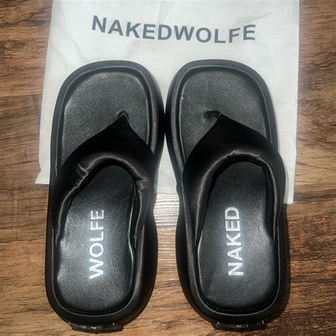 Naked Wolfe Women S Black Sandals Depop