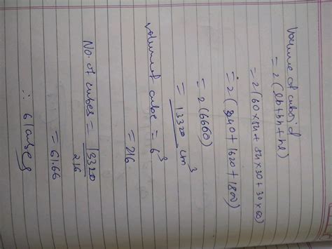 A Cuboid Is Of Dimensions 60 Cm 54 Cm 30 Cm How Many Small Cubes