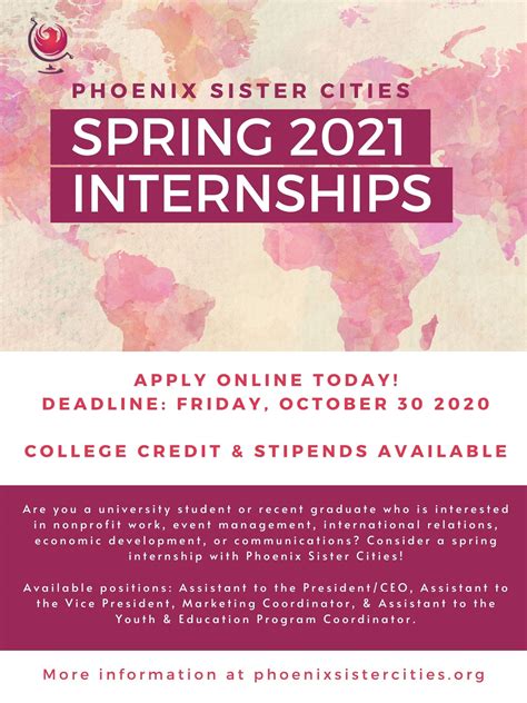 New Intern Hiring Flyer | Phoenix Sister Cities
