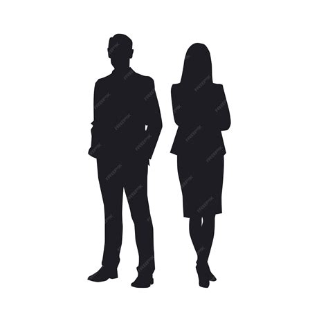 business man  business woman silhouette premium vector