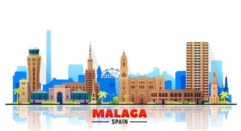 Free Vector Malaga Spain Andalusia Skyline With Panorama On White