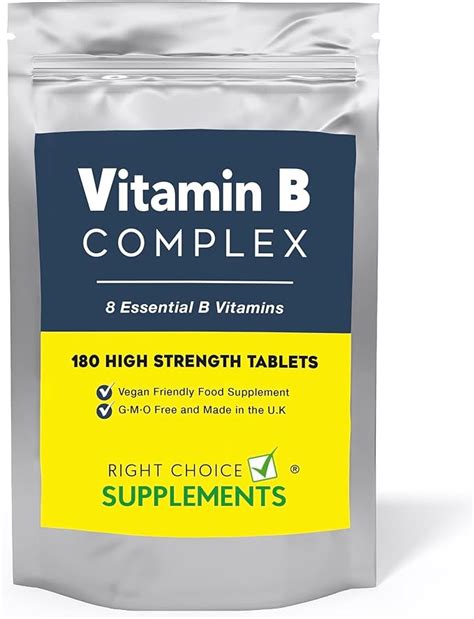 Vitamin B Complex 180 Tablets 6 Month Supply Contains All Eight B