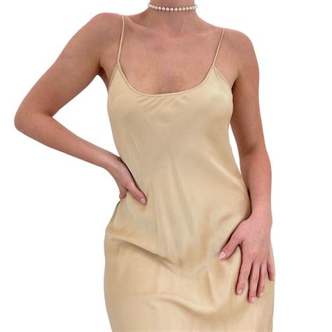 AP S Rare Vintage Nude Silk Maxi Depop