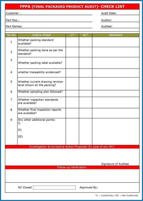 Free Audit Checklist Template