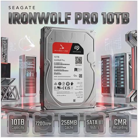 Seagate IronWolf Pro Enterprise NAS HDD 10TB (SATA-6G, CMR-RV, 1PK) (ST-IW-10TB-SATA-6G-CMR-RV-1PK)