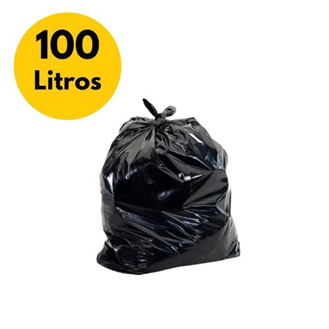 Saco De Lixo Preto 100 Litros P04 100 Unidades Vila Clean