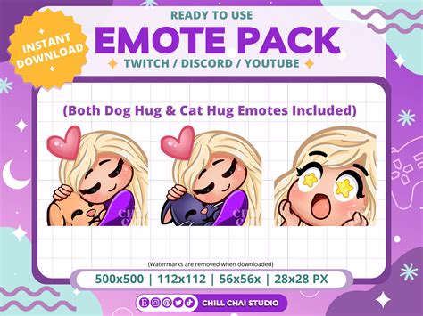 Twitch Emotes Pack Of 9 Chibi Girl Emotes With Blonde Hair Etsy
