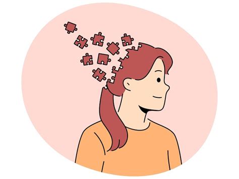 Premium Vector | Woman with puzzle head as metaphor for chaos in head ...
