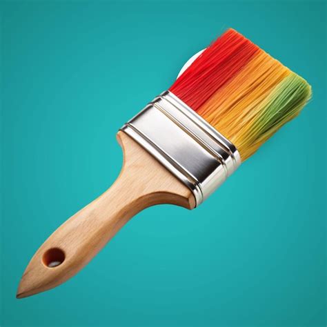 Premium Psd Bristle Brush Painting On White Surface
